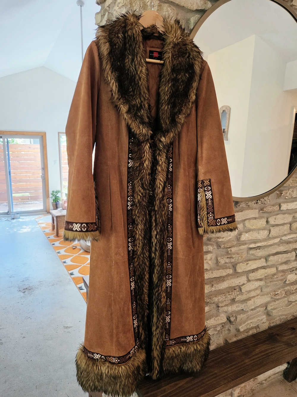 Rare Vintage Gem - Gallery Suede Penny Lane Coat with Faux Fur Trim - Picture 1 of 7
